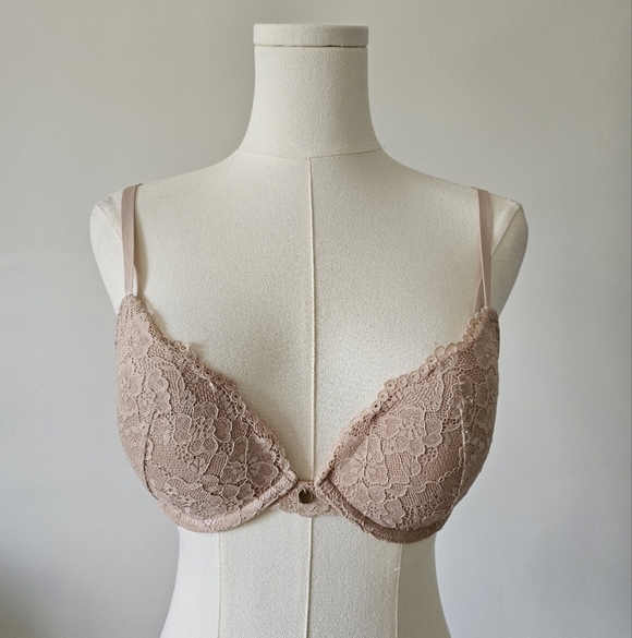 La Vie En Rose Other - La Vie En Rose 34C Elegant Lace Push-Up Bra - Tan